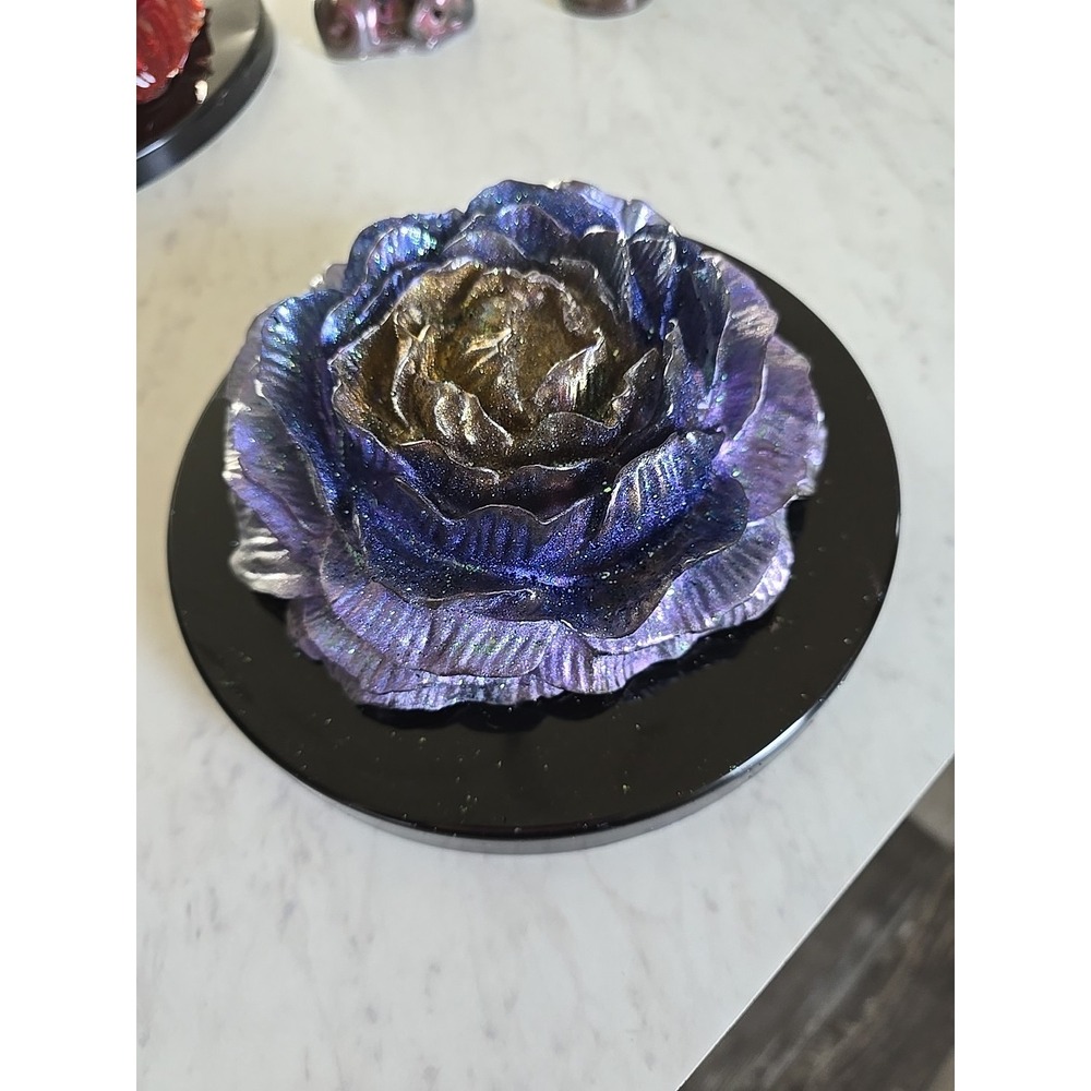 Handmade Resin Flower Purple Gold Blue‎ Decoration Gift.   600